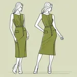 tailored olive-green dress image